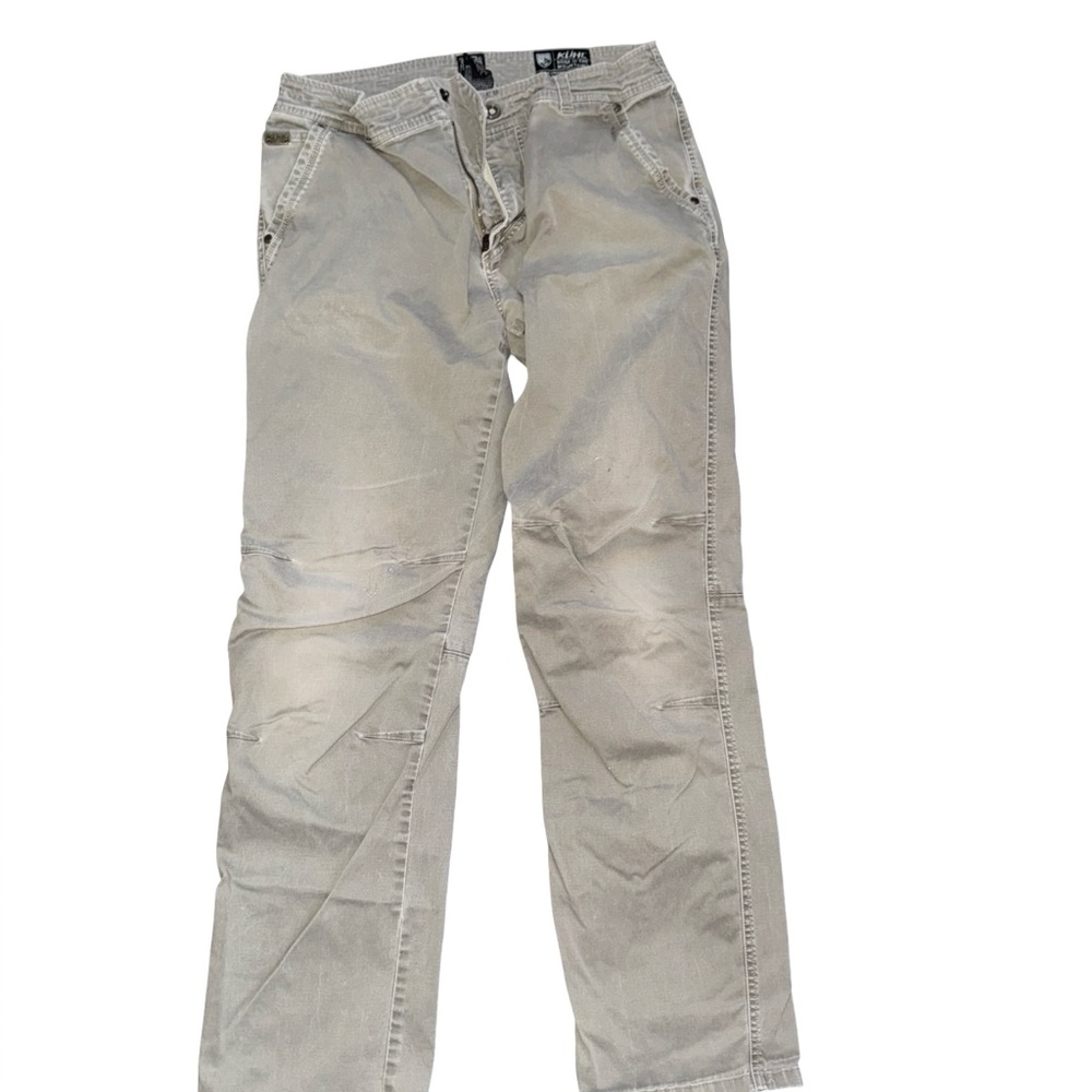 VTG KUHL Gray men’s Patina Dye Pants With Snap Closure. Size 36x34
